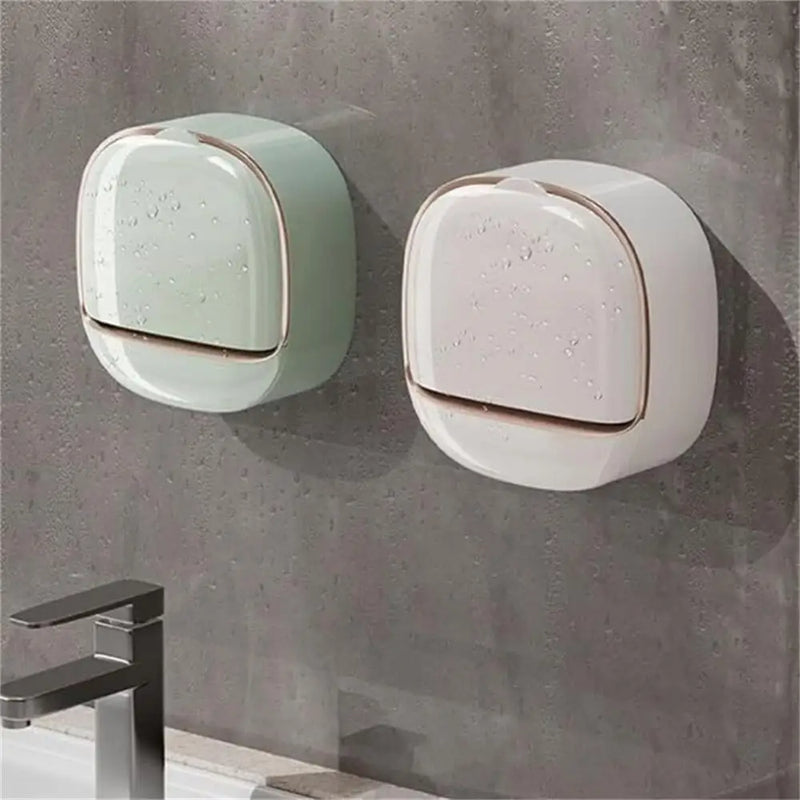 Bathroom Drain Soap Box Wall Mounted ABS Soap Box With Lid Waterproof Soap Dish Dishes Storage Box Travel Organizer Case Storage